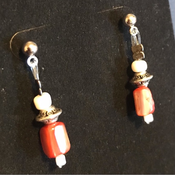 New Handmade Child’s Jewelry Set- Necklace, Bracelet & Earrings, Coral / Ivory - Picture 6 of 7